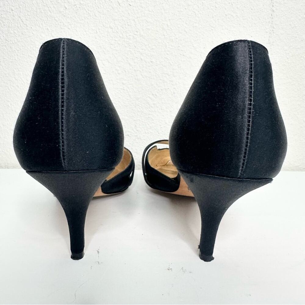 Badgley Mischka Black Satin Women's Heels Size 9.5 - Picture 4 of 6
